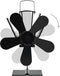 vidaXL - Kachelventilator - met - 5 - vinnen - zwart