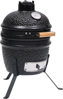 vidaXL Kamado barbecue 2-in-1 56 cm keramiek zwart