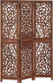 vidaXL - Kamerscherm - 3 - panelen - handgesneden - 120x165 - cm - mangohout - bruin