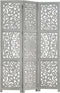 vidaXL - Kamerscherm - 3 - panelen - handgesneden - 120x165 - cm - mangohout - grijs