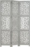 vidaXL - Kamerscherm - 3 - panelen - handgesneden - 120x165 - cm - mangohout - grijs