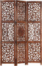 vidaXL - Kamerscherm - 3 - panelen - handgesneden - 120x165 - cm - mangohout - bruin
