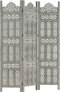 vidaXL - Kamerscherm - 3 - panelen - handgesneden - 120x165 - cm - mangohout - grijs
