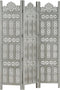 vidaXL - Kamerscherm - 3 - panelen - handgesneden - 120x165 - cm - mangohout - grijs