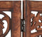 vidaXL - Kamerscherm - 3 - panelen - handgesneden - 120x165 - cm - mangohout - bruin