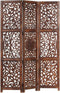 vidaXL - Kamerscherm - 3 - panelen - handgesneden - 120x165 - cm - mangohout - bruin