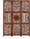 vidaXL - Kamerscherm - 3 - panelen - handgesneden - 120x165 - cm - mangohout - bruin