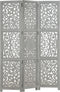 vidaXL - Kamerscherm - 3 - panelen - handgesneden - 120x165 - cm - mangohout - grijs
