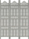vidaXL - Kamerscherm - 3 - panelen - handgesneden - 120x165 - cm - mangohout - grijs