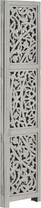 vidaXL - Kamerscherm - 3 - panelen - handgesneden - 120x165 - cm - mangohout - grijs