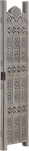 vidaXL - Kamerscherm - 3 - panelen - handgesneden - 120x165 - cm - mangohout - grijs