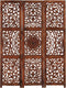 vidaXL - Kamerscherm - 3 - panelen - handgesneden - 120x165 - cm - mangohout - bruin