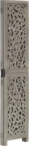 vidaXL - Kamerscherm - 3 - panelen - handgesneden - 120x165 - cm - mangohout - grijs