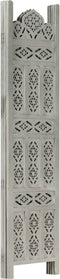 vidaXL - Kamerscherm - 3 - panelen - handgesneden - 120x165 - cm - mangohout - grijs
