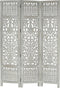 vidaXL - Kamerscherm - 3 - panelen - handgesneden - 120x165 - cm - mangohout - grijs