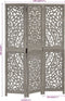 vidaXL - Kamerscherm - 3 - panelen - handgesneden - 120x165 - cm - mangohout - grijs