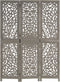 vidaXL - Kamerscherm - 3 - panelen - handgesneden - 120x165 - cm - mangohout - grijs