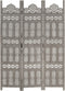 vidaXL - Kamerscherm - 3 - panelen - handgesneden - 120x165 - cm - mangohout - grijs