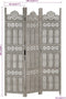 vidaXL - Kamerscherm - 3 - panelen - handgesneden - 120x165 - cm - mangohout - grijs