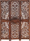 vidaXL - Kamerscherm - 3 - panelen - handgesneden - 120x165 - cm - mangohout - bruin