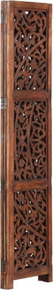 vidaXL - Kamerscherm - 3 - panelen - handgesneden - 120x165 - cm - mangohout - bruin