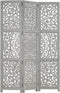 vidaXL - Kamerscherm - 3 - panelen - handgesneden - 120x165 - cm - mangohout - grijs