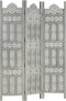 vidaXL - Kamerscherm - 3 - panelen - handgesneden - 120x165 - cm - mangohout - grijs