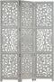 vidaXL - Kamerscherm - 3 - panelen - handgesneden - 120x165 - cm - mangohout - grijs