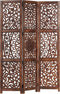 vidaXL - Kamerscherm - 3 - panelen - handgesneden - 120x165 - cm - mangohout - bruin