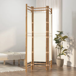 vidaXL - Kamerscherm - 3-panelen - inklapbaar - 120 - cm - bamboe - en - canvas