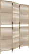 vidaXL - Kamerscherm - 3 - panelen - poly - rattan - beige