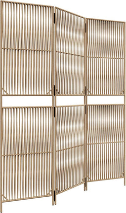 vidaXL - Kamerscherm - 3 - panelen - poly - rattan - beige