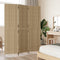vidaXL - Kamerscherm - 3 - panelen - poly - rattan - beige
