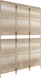 vidaXL - Kamerscherm - 3 - panelen - poly - rattan - beige