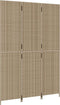 vidaXL - Kamerscherm - 3 - panelen - poly - rattan - beige