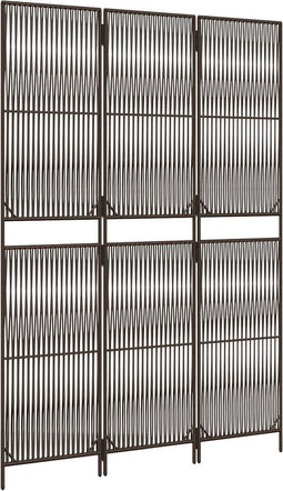 vidaXL - Kamerscherm - 3 - panelen - poly - rattan - bruin