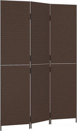 vidaXL - Kamerscherm - 3 - panelen - poly - rattan - bruin