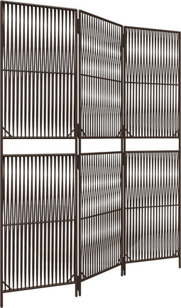 vidaXL - Kamerscherm - 3 - panelen - poly - rattan - bruin