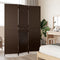 vidaXL - Kamerscherm - 3 - panelen - poly - rattan - bruin