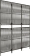 vidaXL - Kamerscherm - 3 - panelen - poly - rattan - grijs