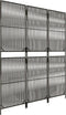 vidaXL - Kamerscherm - 3 - panelen - poly - rattan - grijs