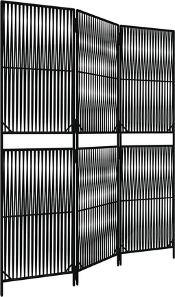 vidaXL - Kamerscherm - 3 - panelen - poly - rattan - zwart