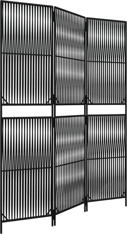 vidaXL - Kamerscherm - 3 - panelen - poly - rattan - zwart