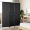 vidaXL - Kamerscherm - 3 - panelen - poly - rattan - zwart
