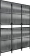 vidaXL - Kamerscherm - 3 - panelen - poly - rattan - zwart
