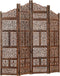 vidaXL - Kamerscherm - 4 - panelen - handgesneden - 160x165 - cm - mangohout - bruin
