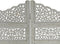 vidaXL - Kamerscherm - 4 - panelen - handgesneden - 160x165 - cm - mangohout - grijs