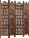 vidaXL - Kamerscherm - 4 - panelen - handgesneden - 160x165 - cm - mangohout - bruin
