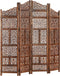 vidaXL - Kamerscherm - 4 - panelen - handgesneden - 160x165 - cm - mangohout - bruin