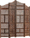 vidaXL - Kamerscherm - 4 - panelen - handgesneden - 160x165 - cm - mangohout - bruin